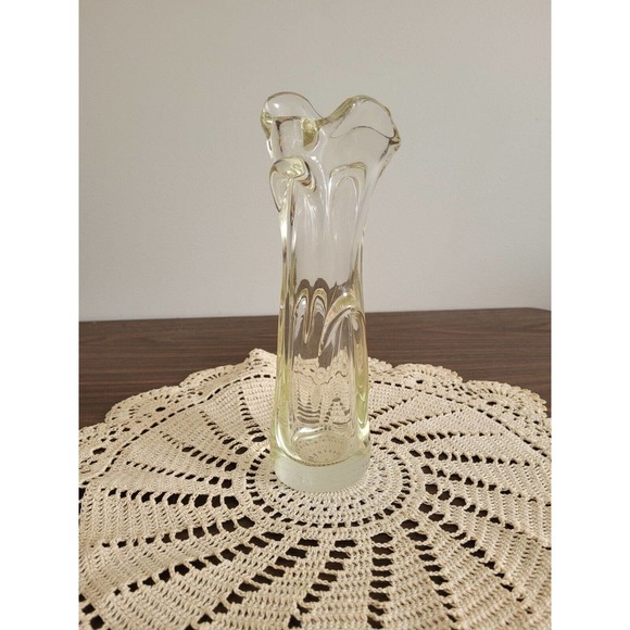 Vintage Jan Beranek Skrdlovice Czech Art Glass Clear Bud Vase MCM - Picture 3 of 7